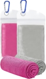 Cooling Towel for Men and Women, 2 Pack – Soft Breathable Chilly Towels for Neck, Yoga, Golf, Gym, Camping, Running, Sports – Ice Towel Small Size Suitable