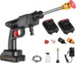 Cordless Pressure Washer,KKnoon Portable Pressure Washer 60Bar High Power Washer Machine with Rechargeable Battery Pressure Washer for Car Fence Floor Cleaning Watering