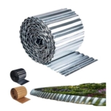 Corrugated Metal Garden Edging, Silver Finish, 16cm X 5m