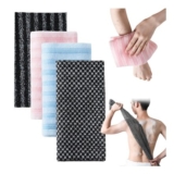 Cosiesnest 4-Pack Exfoliating Washcloths, Extra-Long, Double-Sided