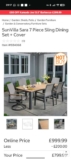 Costco -SunVilla Sara 7 Piece Sling Dining Set Cover