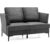Costway 2 Seater Grey Linen Fabric Sofa