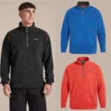 Craghoppers Mens Esk Half Zip Fleece ( XS – XXL ) / Pimento red / Black – with DFC code free delivery with free sign up