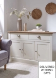Crawford Large Sideboard – Grey/Dark Oak or Ivory/Oak