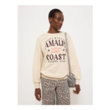 Cream Amalfi Coast Fish Graphic Sweatshirt