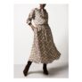 Cream & Blue Check Print Midaxi Full Skirt 18tuc147716222