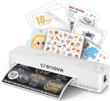 Crenova A4 Laminator Machine, Hot & Cold Laminator with Fast Warm-Up, ABS Anti-Jam, Includes 10 Laminating Pouches, Bubble-Free for Home, Office & School Use (White)