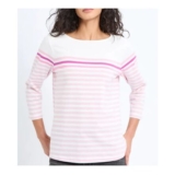 Crew Clothing Pink Multi Stripe Breton Cotton Top – Sizes 8 to 16