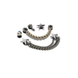 Crocs Jibbitz Charms, Punk Gunmetal 5 Pack