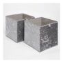 Crushed Velvet Cube Storage Boxes Grey 2-Pack