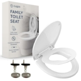 Cuqoo Family Toilet Seat with integrated Child Seat Premium Soft Close, Quick Release Hinges