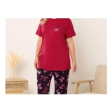 Curve Red In My Bow Era Wide Leg Pyjama Set