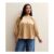Curves Gold Satin Crew Neck Blouse
