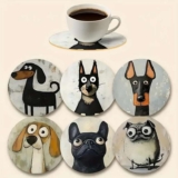 Cute Dog Coasters Set of 6pcs – Sold by Amazon Haul (Free Delivery with £15 Spend)