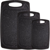 Cutting Boards for Kitchen, Large-Small Cutting Board Set of 3, Dishwasher Safe, Juice Groove, Easy Grip Handle, Non-Slip Rubber Cutting Board