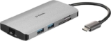 D-Link DUB-M810 8-In-1 USB-C Hub with Power Delivery, HDMI 1.4, Gigabit Ethernet RJ-45, 3 USB 3.0 Ports