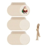 DARENYI 100 Pcs Blank Christmas Bauble Natural Wood Slices