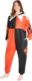 DC Comics Harley Quinn Womens Fleece Onesie with Hood, Fleece Loungewear – Gifts for Her