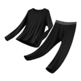 DEAL STACK – Mens Thermal Underwear Set – Lightweight Base Layer Black