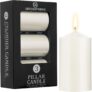 DECO EXPRESS Pillar Candles Set, Pack of 3 Unscented Large Candles, Valentines & Mothers Day Decor (Metallic White, 3 Pack)