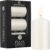 DECO EXPRESS Pillar Candles Set, Pack of 3 Unscented Large Candles, Valentines & Mothers Day Decor (Metallic White, 3 Pack)