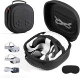 DEVASO Hard Carrying Case for Meta Quest 3S /Quest 3 /Vision Pro, VR Gaming Headset and Touch Controllers Accessories Travel Carry Case