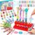 DIY Pen Making Kit, 18pcs Personalised Pen with 4 Colors Refill, Pen Creator Studio Making Sparkly Pens with Glitters, Arts and Craft Kits for Kids, Birthday Christmas Gifts for Girls Boys Ages 5