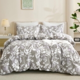 DJY Beige Floral Duvet Cover Set King Size – 3-Piece Beige Bedding Set – Wrinkle-Resistant & Breathable Design with Hidden Zipper (King, 220x230cm)