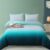 DJY Teal Gradient Bedding Set Star Design Duvet Cover Pillowcases with Zipper Closure for Kids Girls Teens Adults (Double Size 200x200cm)