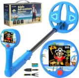 DR.ÖTEK Kids Metal Detector Innovative Color LCD Display, 17cm LED-Lit Coil, Adjustable & Ultra-Lightweight Metal Detector Kids, Child-Safe Rounded Design for Ages 3-12, Blue