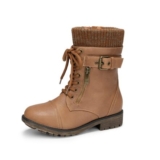 DREAM PAIRS Girls Combat Ankle Boots, Size 7, Camel