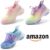 DREAM PAIRS Girls Slip-On Sneakers Kids Sparkle Pop Lightweight Jelly Solee Walking Shoes (3 Colours Available) Sold By Dreampairs