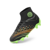 DREAM PAIRS Kids Non-Slip Soccer Shoes, Black/Neon Green