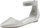 DREAM PAIRS Womens Comfortable Ballet Flat with low wedge ankle strap and zipper, Ladies classic pointed toe Shoes for wedding and walking