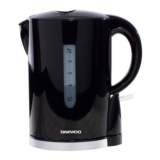 Daewoo SDA1682GE Plastic Jug Kettle – Black with Chrome Band,
