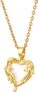 Dainty Gold Heart Necklace for Women, Delicate Heart Pendant with Initial Charm Non Tarnish Long Gold Chain, Elegant Ladies Love Jewelry Gift