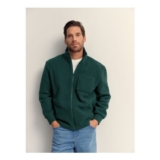 Dark Green Zip-through Borg Fleece