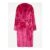 Dark Pink Plush Hooded Dressing Gown