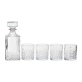 Dayla Diamond Pattern Decanter with Four Glasses