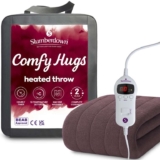 Deal: Slumberdown Comfy Heated Throw Blanket (130160cm) – Snuggly Fleece Electric Electric Blanket with 10-Heat Settings & Timer