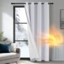 Deconovo Door Curtain Thermal, Eyelet Curtain with Thick Microfiber Liner, Windproof Noise Reducing Silver Grey Panel for Room Window, 52x 90, 1 Panel