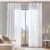 Deconovo Home Decorations Semi Transparent Curtain Voile Panels Back Eyelet Curtains Voile Sheer Curtains for Window 55 x 94 Inch White Two Panels