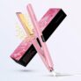 Dekuri 2 in 1 Hair Straightener and Curler, Smooth Titanium Plate,30s Fast Heat Flat Iron, 120-230 LCD Display, Ionic Hair Straighteners for Women(Pink)