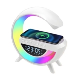 Denash G-Shaped Night Light: Bluetooth Speaker, Alarm, Phone Wireless Charger