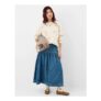 Denim Midi Skirt Blue