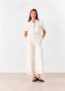 Denim Pintuck Belted Jumpsuit