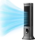 Desktop Tower Fan, Portable Bladeless Desk Fan with 3 Speeds Adjustable, 10 in Air Cooler Small Fan Quiet Table Fan for Bedroom Office Home Outdoor