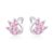 Deyanse Sterling Silver Pink Swan Stud Earrings for Girls, Hypoallergenic