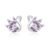 Deyanse Sterling Silver Swan Stud Earrings with Purple Zirconia