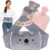 Dibikou Hot Water Bottle Belt, 1L wrap Around Wearable 3 in 1 Hot Water Bag with 130 cm Long Soft Waist Cover, PVC Koala Hot Water Bottle Strap for Neck, Shoulder, Back, Legs Warm and Period Relief